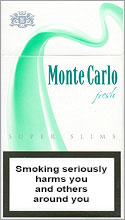 Monte Carlo Super Slims Fresh 100`s Cigarettes pack